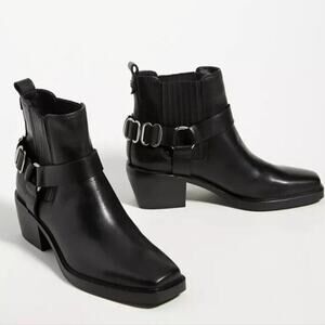 Sam Edelman Bellamie Leather Moto Boots Black Size 7 NIB